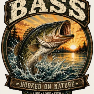 Bass fishing adventure at sunrise