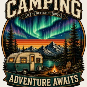Camping adventure under the northern lights