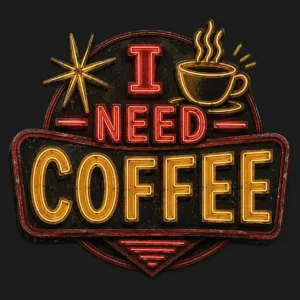 I need coffee neon sign