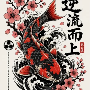Koi and waves with symbolic elements