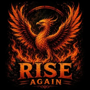 Phoenix rising from the flames