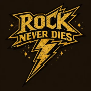 Rock never dies emblem design